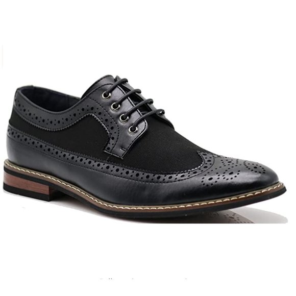 Men's Spectator Tweed Plaid Two Tone Wingtips Oxfords Perforated Lace Up Dress S - Picture 2 of 13